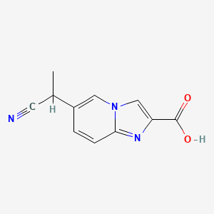 molecular formula C11H9N3O2 B13914238 6-(1-Cyanoethyl)imidazo[1,2-a]pyridine-2-carboxylic acid 