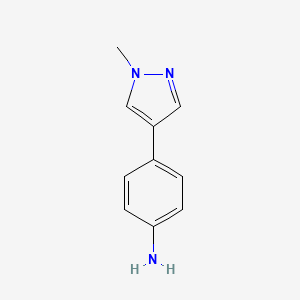 molecular formula C10H11N3 B1391426 4-(1-甲基-1H-吡唑-4-基)苯胺 CAS No. 1079178-22-5