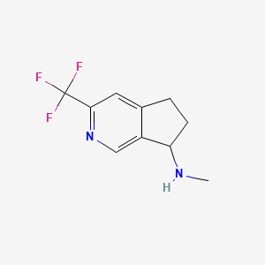 molecular formula C10H11F3N2 B13914267 N-Methyl-3-(trifluoromethyl)-6,7-dihydro-5H-cyclopenta[C]pyridin-7-amine 