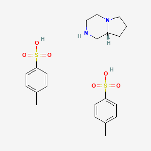 molecular formula C21H30N2O6S2 B13914271 (8aR)-1,2,3,4,6,7,8,8a-octahydropyrrolo[1,2-a]pyrazine;bis(4-methylbenzenesulfonic acid) 