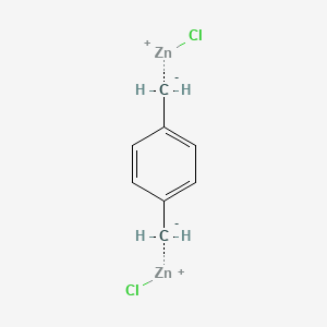 molecular formula C8H8Cl2Zn2 B13914303 Phenyl-1,4-di(methylzinc chloride) 0.5 M in Tetrahydrofuran 