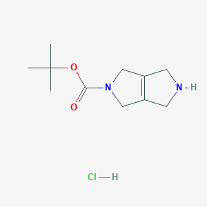 molecular formula C11H19ClN2O2 B1391434 tert-butyl 1H,2H,3H,4H,5H,6H-pyrrolo[3,4-c]pyrrole-2-carboxylate hydrochloride CAS No. 1208929-16-1