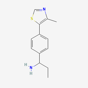 molecular formula C13H16N2S B13914345 1-(4-(4-Methylthiazol-5-yl)phenyl)propan-1-amine 