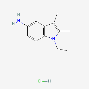 molecular formula C12H17ClN2 B1391435 1-Ethyl-2,3-dimethyl-1H-indol-5-ylamine hydrochloride CAS No. 1185295-03-7