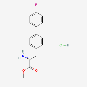 molecular formula C16H17ClFNO2 B1391437 (R)-Methyl 2-amino-3-(4'-fluoro-[1,1'-biphenyl]-4-yl)propanoate hydrochloride CAS No. 1212392-21-6