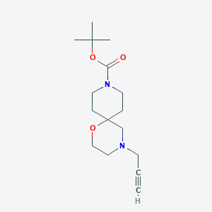 molecular formula C16H26N2O3 B13914376 tert-Butyl 4-(prop-2-yn-1-yl)-1-oxa-4,9-diazaspiro[5.5]undecane-9-carboxylate 