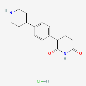 molecular formula C16H21ClN2O2 B13914391 3-(4-(Piperidin-4-yl)phenyl)piperidine-2,6-dione hydrochloride 