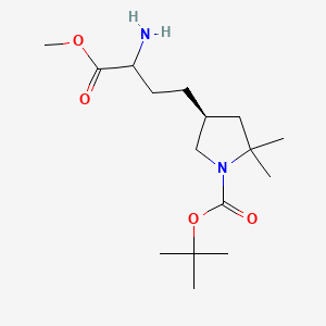 molecular formula C16H30N2O4 B13914407 tert-butyl (4S)-4-(3-amino-4-methoxy-4-oxobutyl)-2,2-dimethylpyrrolidine-1-carboxylate 