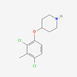 molecular formula C12H15Cl2NO B13914413 4-(2,4-Dichloro-3-methylphenoxy)piperidine CAS No. 367501-28-8