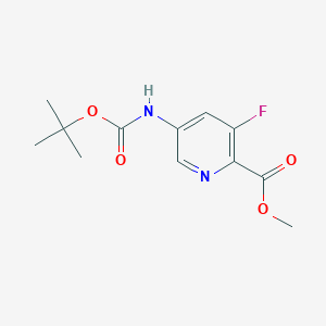 molecular formula C12H15FN2O4 B13914473 Methyl 5-((tert-butoxycarbonyl)amino)-3-fluoropicolinate 