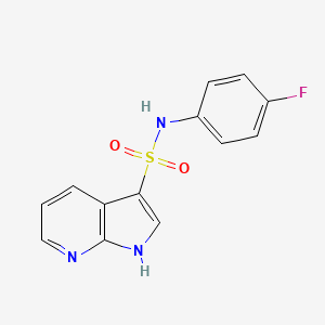 molecular formula C13H10FN3O2S B1391451 1H-吡咯并[2,3-b]吡啶-3-磺酸（4-氟苯基）-酰胺 CAS No. 1197852-65-5