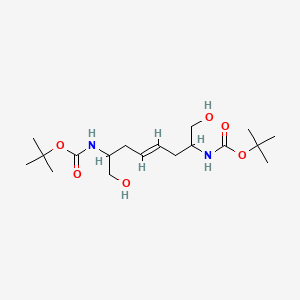 molecular formula C18H34N2O6 B13914518 tert-butyl N-[(E)-1,8-dihydroxy-7-[(2-methylpropan-2-yl)oxycarbonylamino]oct-4-en-2-yl]carbamate 