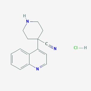 molecular formula C15H16ClN3 B1391455 4-(Quinolin-4-YL)piperidine-4-carbonitrile hydrochloride CAS No. 1189945-35-4