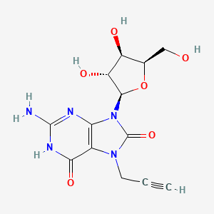 2-amino-9-[(2R,3R,4R,5R)-3,4-dihydroxy-5-(hydroxymethyl)oxolan-2-yl]-7-prop-2-ynyl-1H-purine-6,8-dione