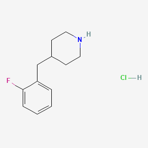 molecular formula C12H17ClFN B1391464 4-(2-氟苄基)哌啶盐酸盐 CAS No. 193357-26-5