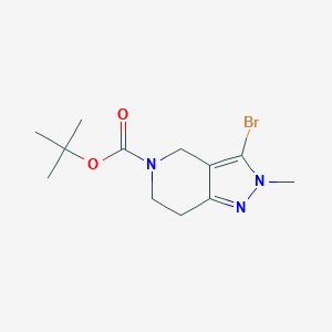 molecular formula C12H18BrN3O2 B13914646 tert-butyl 3-bromo-2-methyl-6,7-dihydro-4H-pyrazolo[4,3-c]pyridine-5-carboxylate 