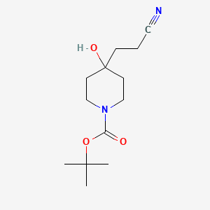 molecular formula C13H22N2O3 B13914654 Tert-butyl 4-(2-cyanoethyl)-4-hydroxypiperidine-1-carboxylate 