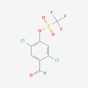 molecular formula C8H3Cl2F3O4S B13914668 2,5-Dichloro-4-formylphenyl trifluoromethanesulfonate 