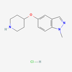 molecular formula C13H18ClN3O B1391476 1-Methyl-5-(piperidin-4-yloxy)-1H-indazole hydrochloride CAS No. 1190012-49-7