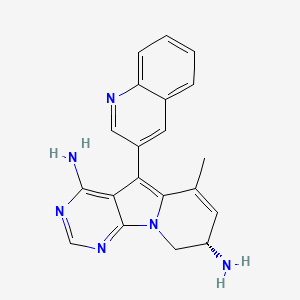 molecular formula C20H18N6 B13914766 (S)-6-Methyl-5-(quinolin-3-yl)-8,9-dihydropyrimido[5,4-b]indolizine-4,8-diamine 