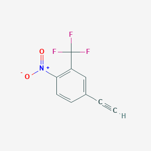 molecular formula C9H4F3NO2 B13914784 4-Nitro-3-(trifluoromethyl)phenylacetylene 