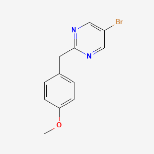 molecular formula C12H11BrN2O B13914790 5-Bromo-2-(4-methoxybenzyl)pyrimidine 