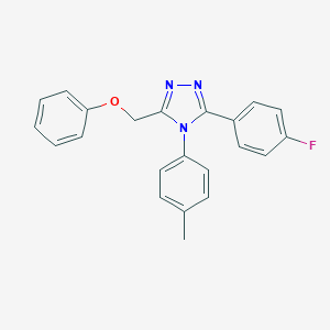 molecular formula C22H18FN3O B139148 4H-1,2,4-Triazole, 3-(4-fluorophenyl)-4-(4-methylphenyl)-5-(phenoxymethyl)- CAS No. 141078-94-6