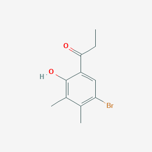 molecular formula C11H13BrO2 B13914811 Propiophenone, 5-bromo-3,4-dimethyl-2-hydroxy- CAS No. 5384-03-2