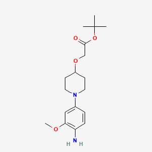 molecular formula C18H28N2O4 B13914858 Tert-butyl 2-[[1-(4-amino-3-methoxy-phenyl)-4-piperidyl]oxy]acetate 