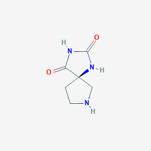 molecular formula C6H9N3O2 B13914995 (5R)-1,3,7-Triazaspiro[4.4]nonane-2,4-dione 