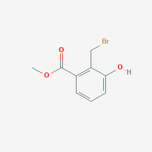 molecular formula C9H9BrO3 B13915000 Methyl 2-(bromomethyl)-3-hydroxybenzoate 