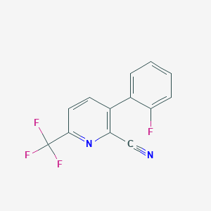 molecular formula C13H6F4N2 B1391502 3-(2-Fluorophenyl)-6-(trifluoromethyl)picolinonitrile CAS No. 1214359-77-9