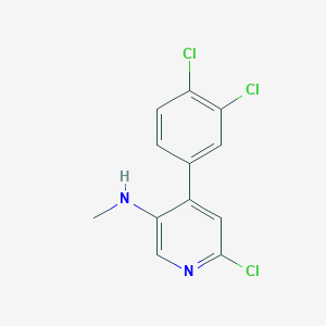 molecular formula C12H9Cl3N2 B13915076 6-Chloro-4-(3,4-dichlorophenyl)-N-methylpyridin-3-amine CAS No. 825643-67-2