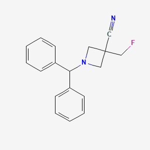 molecular formula C18H17FN2 B13915095 1-Benzhydryl-3-(fluoromethyl)azetidine-3-carbonitrile 