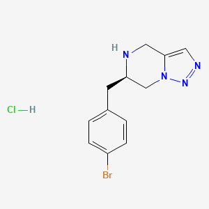 molecular formula C12H14BrClN4 B1391514 盐酸(R)-6-(4-溴苄基)-4,5,6,7-四氢-[1,2,3]三唑并[1,5-A]吡嗪 CAS No. 1212331-40-2