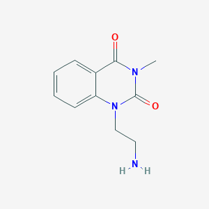 molecular formula C11H13N3O2 B13915199 1-(2-Aminoethyl)-3-methylquinazoline-2,4-dione 