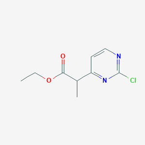 molecular formula C9H11ClN2O2 B13915267 Ethyl 2-(2-chloropyrimidin-4-yl)propanoate 