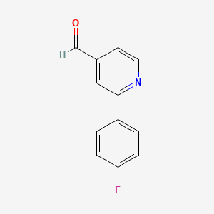 molecular formula C12H8FNO B1391531 2-(4-氟苯基)异烟酰醛 CAS No. 1214368-14-5