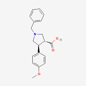 molecular formula C19H21NO3 B13915322 Trans-1-benzyl-4-(4-methoxyphenyl)pyrrolidine-3-carboxylic acid 