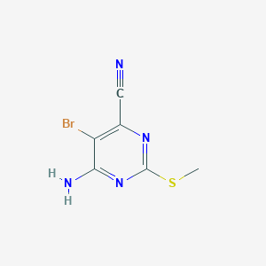 6-Amino-5-bromo-2-(methylthio)pyrimidine-4-carbonitrile