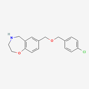 molecular formula C17H18ClNO2 B13915409 7-{[(4-Chlorobenzyl)oxy]methyl}-2,3,4,5-tetrahydro-1,4-benzoxazepine 