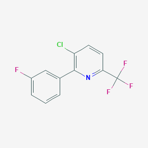 molecular formula C12H6ClF4N B1391546 3-Chloro-2-(3-fluorophenyl)-6-(trifluoromethyl)pyridine CAS No. 1214340-11-0