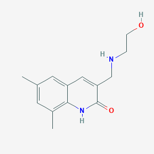 molecular formula C14H18N2O2 B13915463 3-[[(2-Hydroxyethyl)amino]methyl]-6,8-dimethyl-2(1H)-quinolinone 