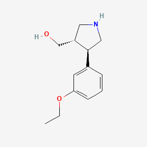 molecular formula C13H19NO2 B13915483 [(3S,4R)-4-(3-ethoxyphenyl)pyrrolidin-3-yl]methanol hydrochloride 