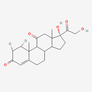 molecular formula C21H28O5 B13915486 (17R)-1,2-dideuterio-17-hydroxy-17-(2-hydroxyacetyl)-10,13-dimethyl-1,2,6,7,8,9,12,14,15,16-decahydrocyclopenta[a]phenanthrene-3,11-dione 