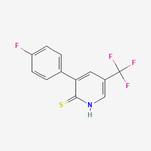 molecular formula C12H7F4NS B1391549 3-(4-Fluorophenyl)-5-(trifluoromethyl)pyridine-2-thiol CAS No. 1214346-80-1