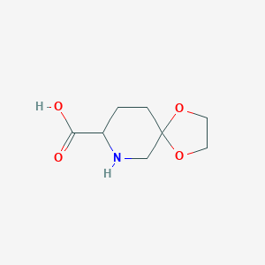 molecular formula C8H13NO4 B13915492 1,4-Dioxa-9-azaspiro[4.5]decane-8-carboxylic acid 