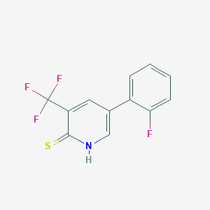 molecular formula C12H7F4NS B1391550 5-(2-Fluorophenyl)-3-(trifluoromethyl)pyridine-2-thiol CAS No. 1214353-96-4