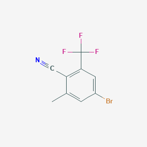 molecular formula C9H5BrF3N B13915505 4-Bromo-2-methyl-6-(trifluoromethyl)benzonitrile 