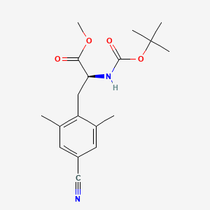 molecular formula C18H24N2O4 B1391551 (S)-methyl 2-((tert-butoxycarbonyl)amino)-3-(4-cyano-2,6-dimethylphenyl)propanoate CAS No. 1227311-10-5